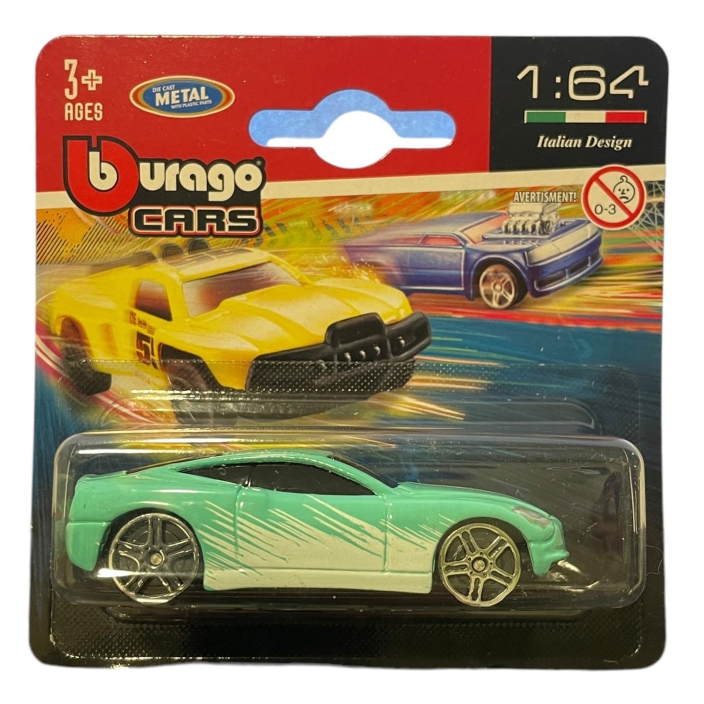Model Bburago Cars V7, Die Cast 1:64, verde, jucărie colecție - EAN 0634474673516