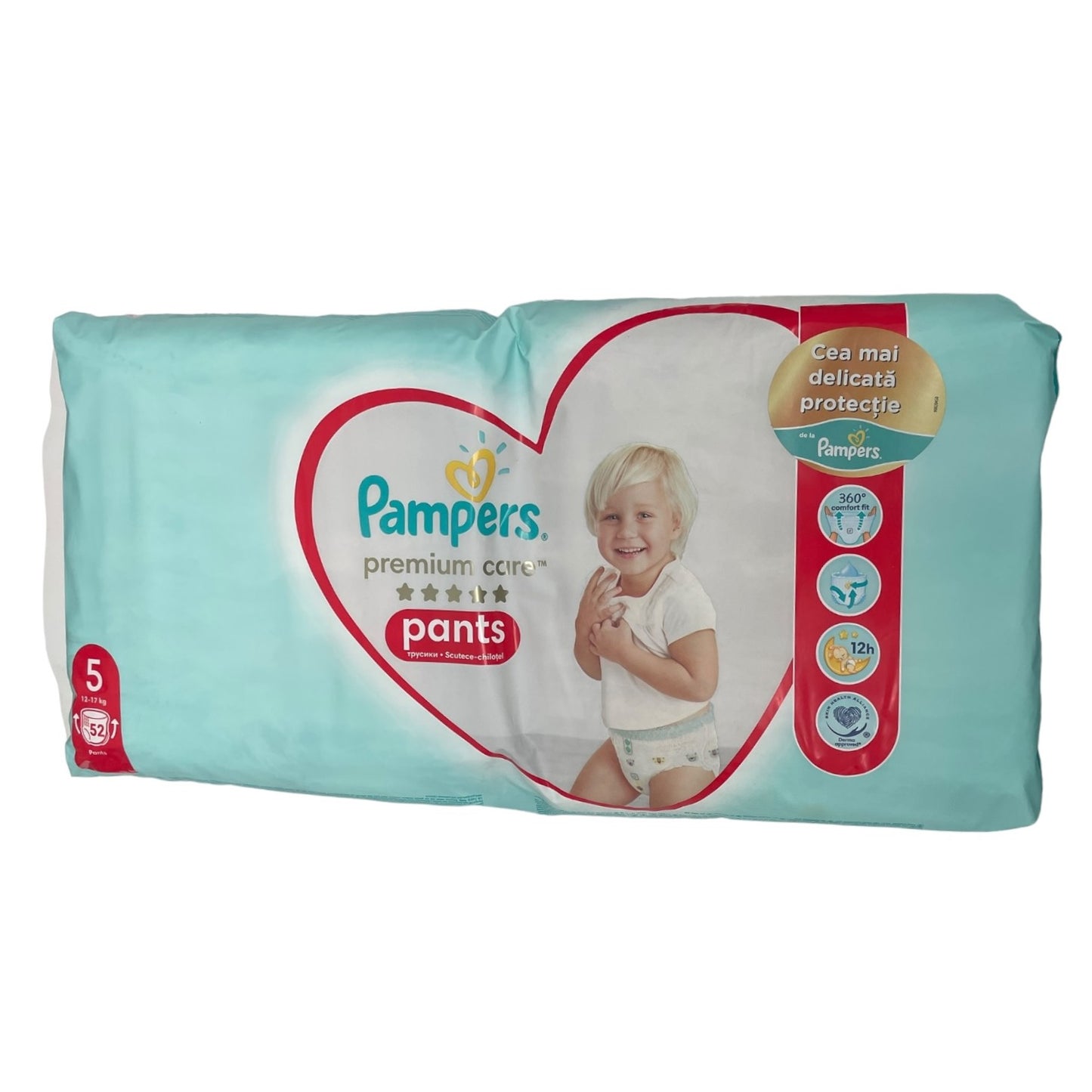 Scutece-chilotel Pampers Premium Care Pants Mega Box, mărimea 5, 12-17 kg, 52 buc 🔳 8001090760036