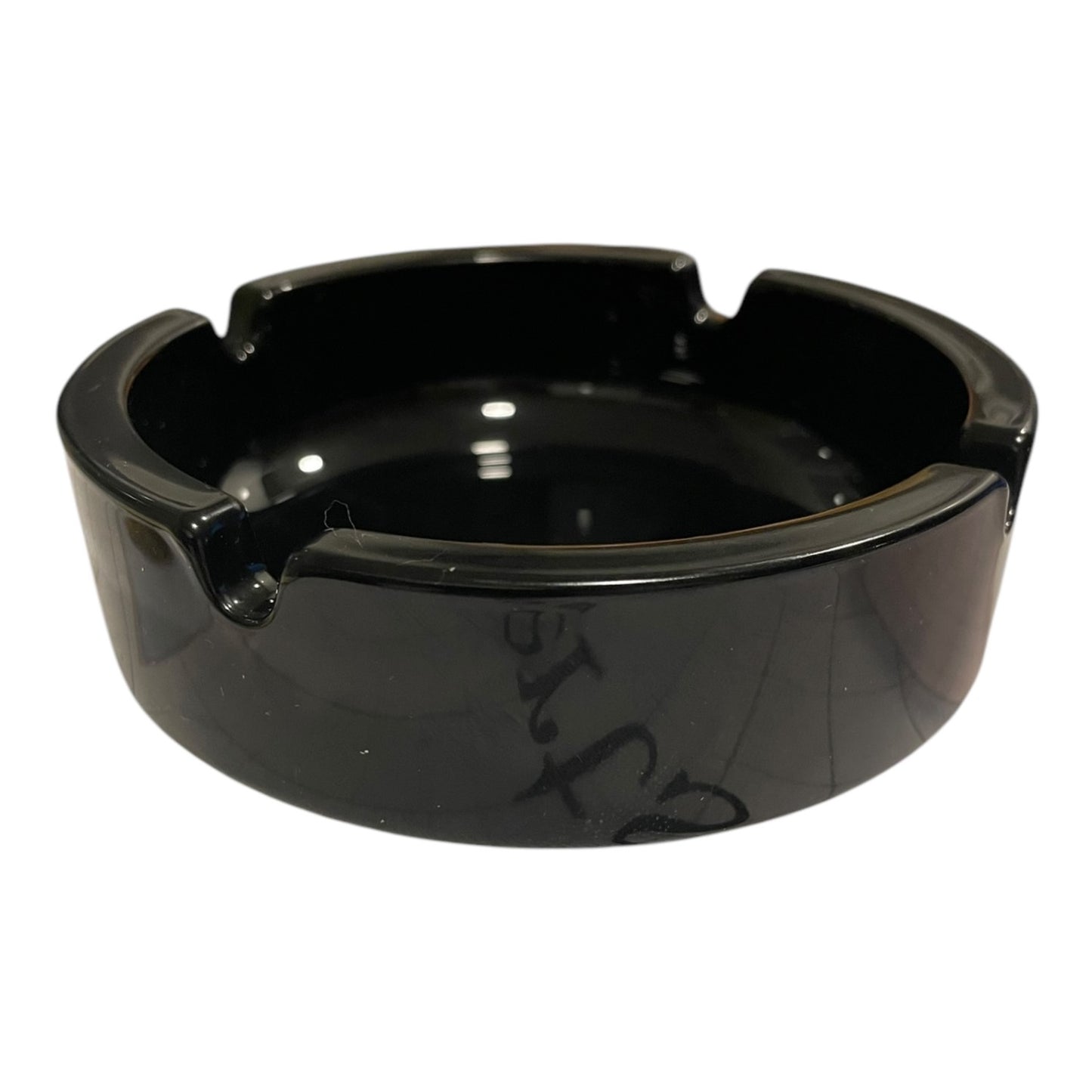 Scrumiera de sticla Selena, 105mm, rotunda, compacta, design elegant 🔳3800864009709