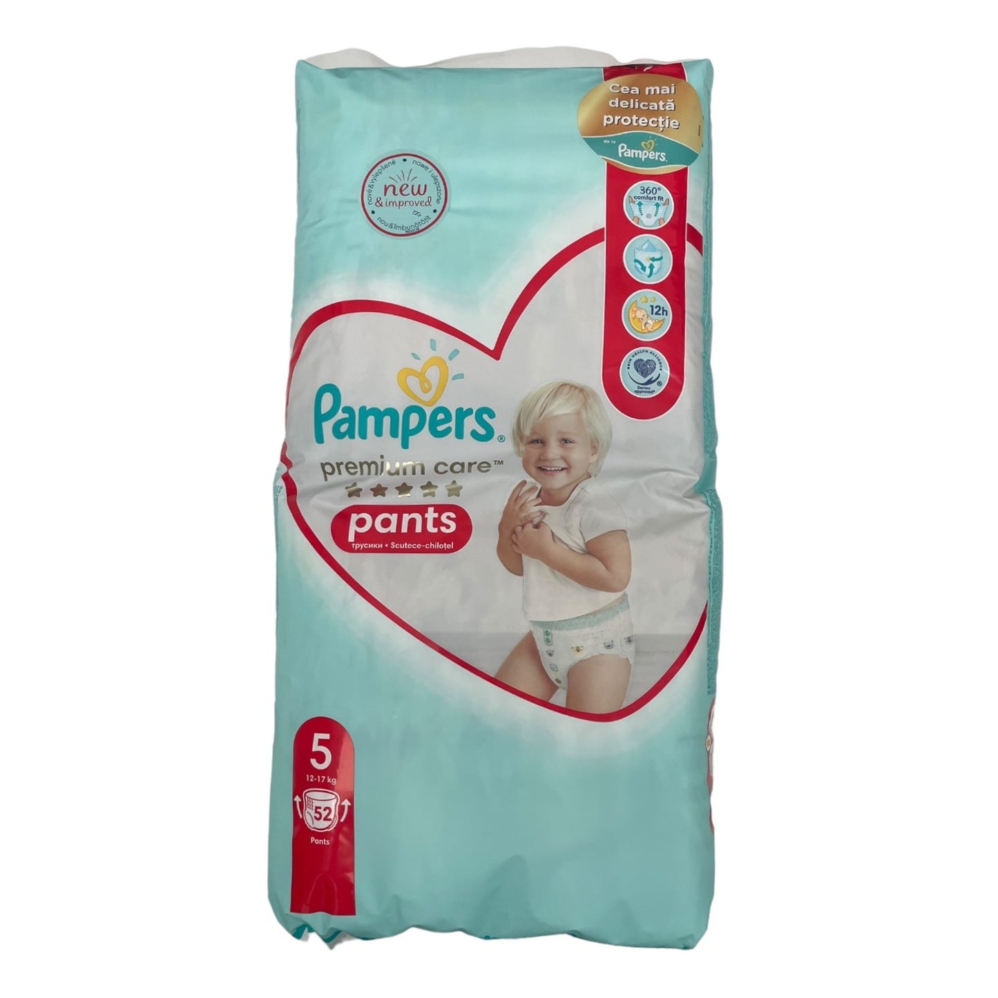 Scutece-chilotel Pampers Premium Care Pants Mega Box, mărimea 5, 12-17 kg, 52 buc 🔳 8001090760036