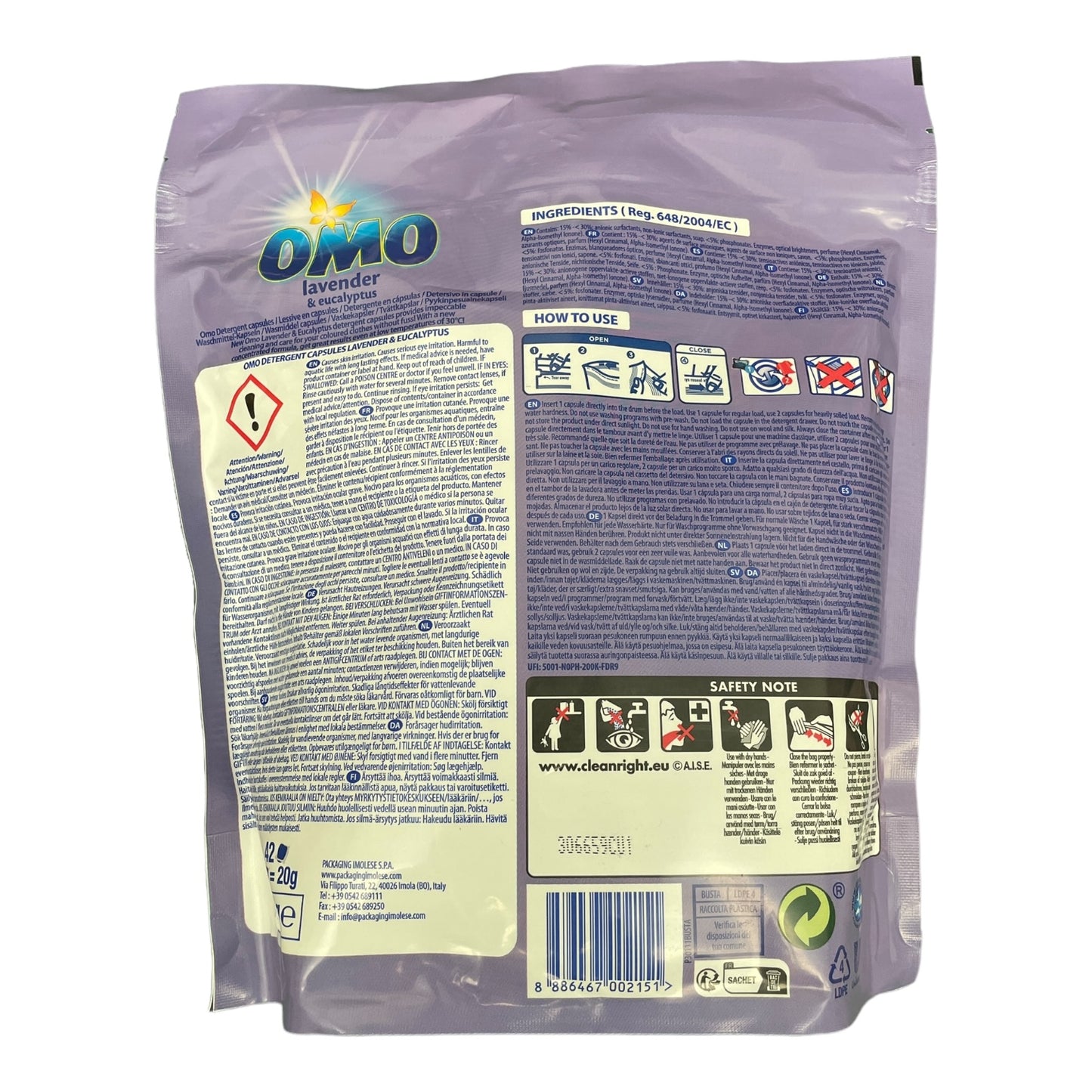 Detergent capsule OMO 42 buc, lavanda & eucalipt, curatare – EAN 8886467002151