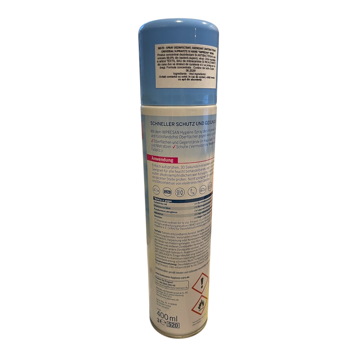 Spray dezinfectant IMPRESAN, antibacterian, igienizant, 400ml 🔳4062196136570