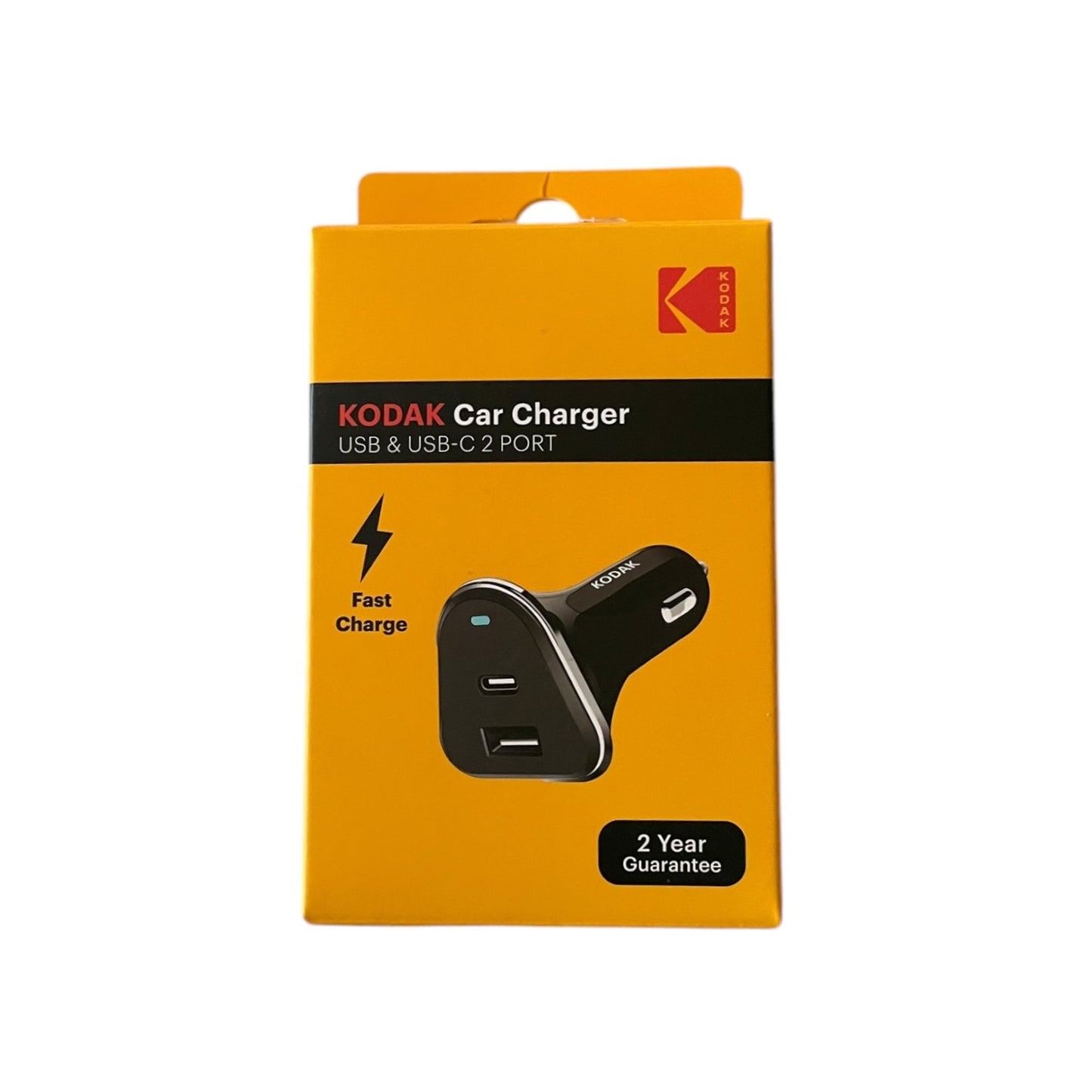 Incarcator auto Kodak, incarcare rapida, 2 porturi USB & USB-C, compact 🔳 887930427578