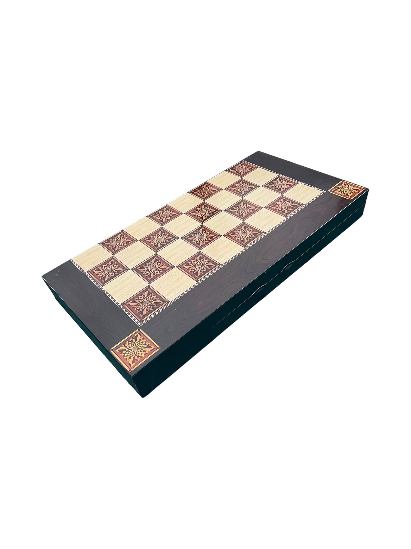 Joc clasic de table din lemn, 48x25 cm, 30 piese, textura eleganta, alb/negru 🔳5941944424222