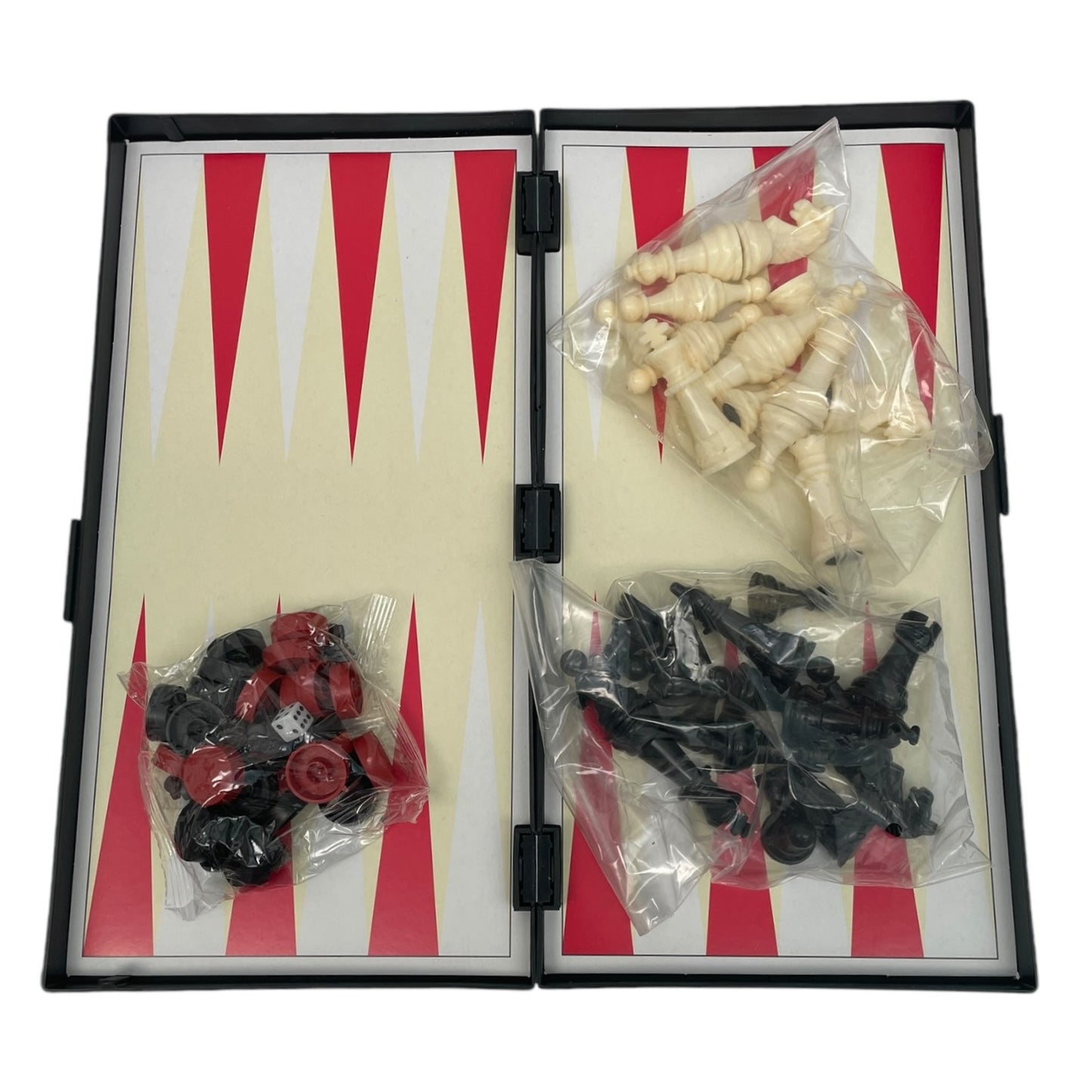 Joc educativ 3 in 1, Sah, Table si Dame, tabla magnetica Magnetspel, 25x25 cm 🔳 5941944424079