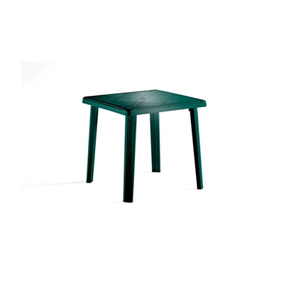 Masă pătrată din plastic GRANDE, verde, 75x75x73 cm, rezistentă și practică 🔳 0634474673684
