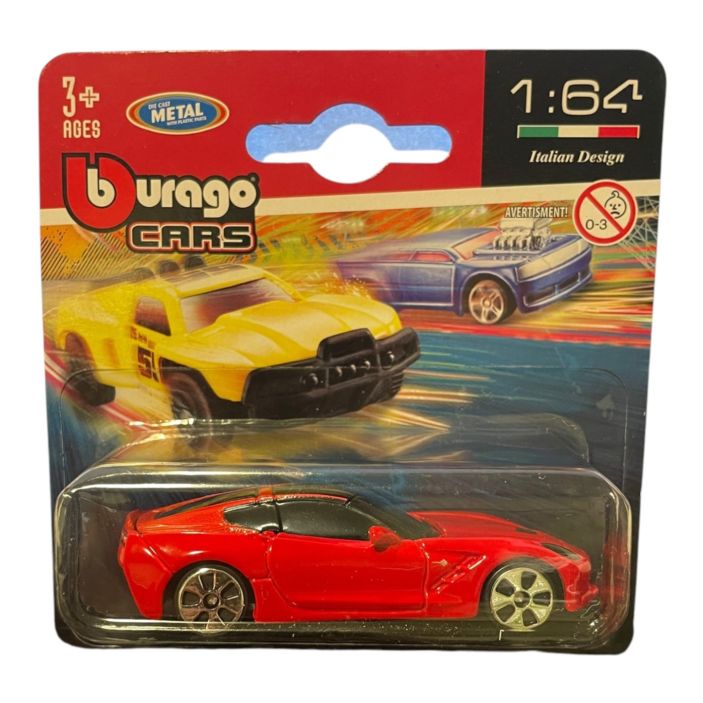 Model Bburago Chevrolet Corvette 2014, Die Cast 1:64 roșu - EAN 0634474673509