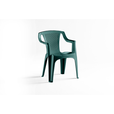 Scaun plastic Grande, verde, 56x52x77 cm, ergonomic, ușor de întreținut 🔳 0634474673677