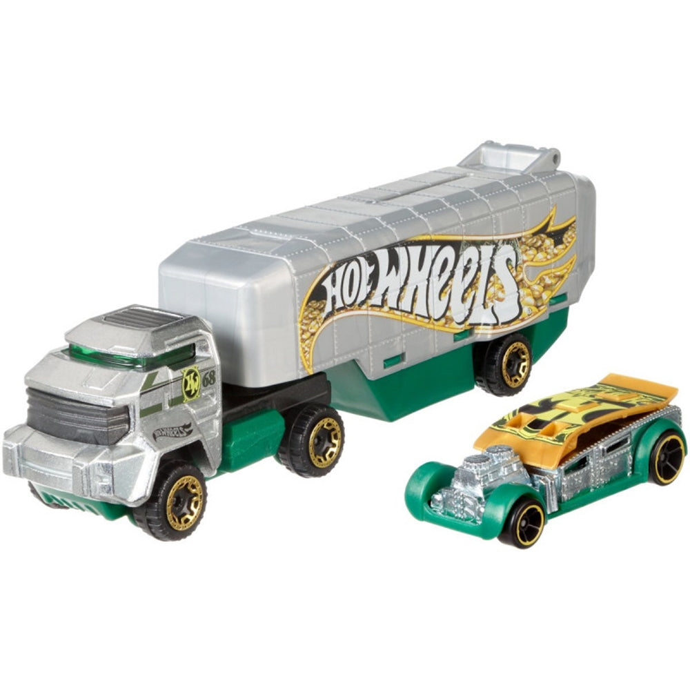 Set camion si masina Hot Wheels Bank Roller, FKW87-LA13, design unic 🔳0634474673332