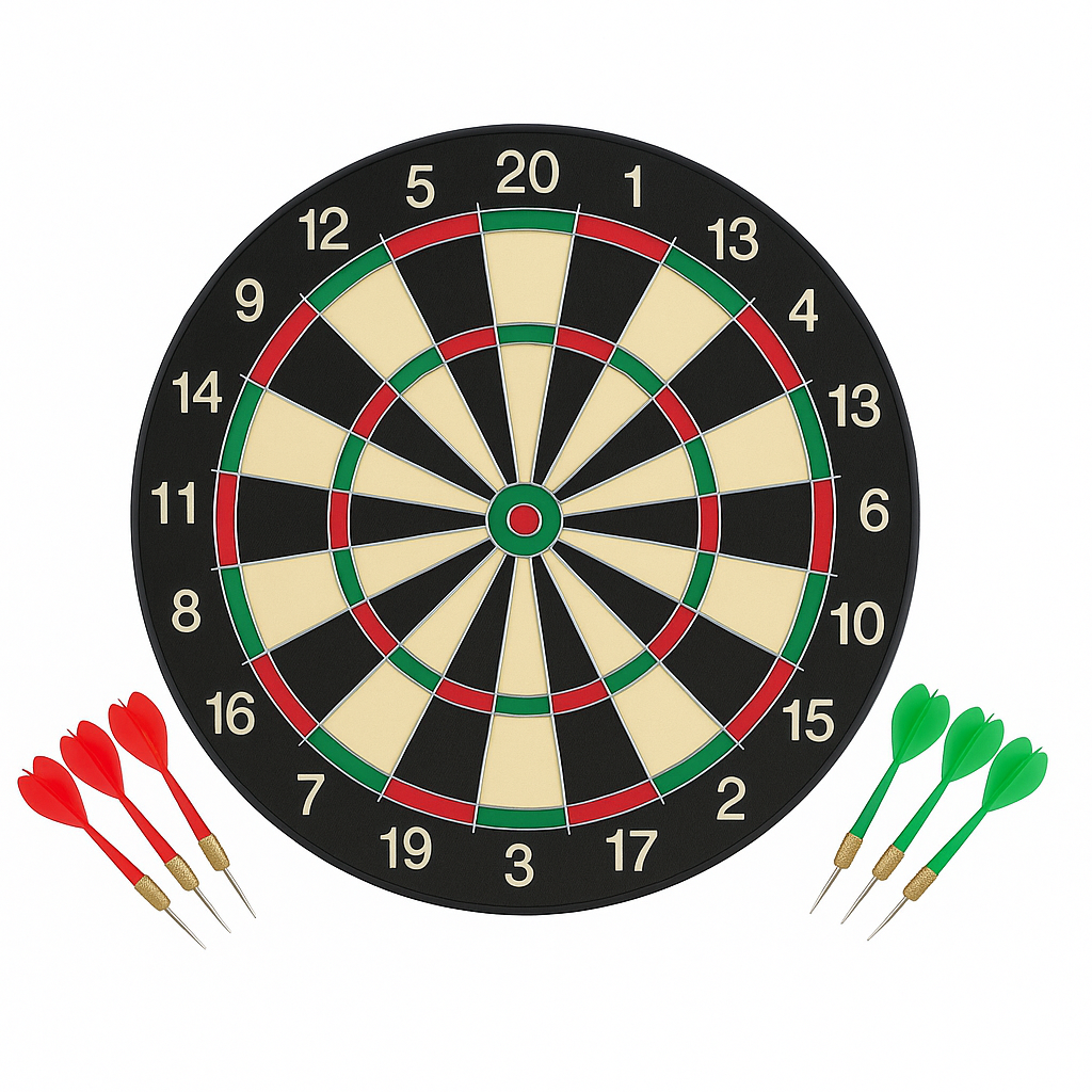 Joc darts 2 fete, 6 sageti incluse, rama material premium – EAN 5940000000244