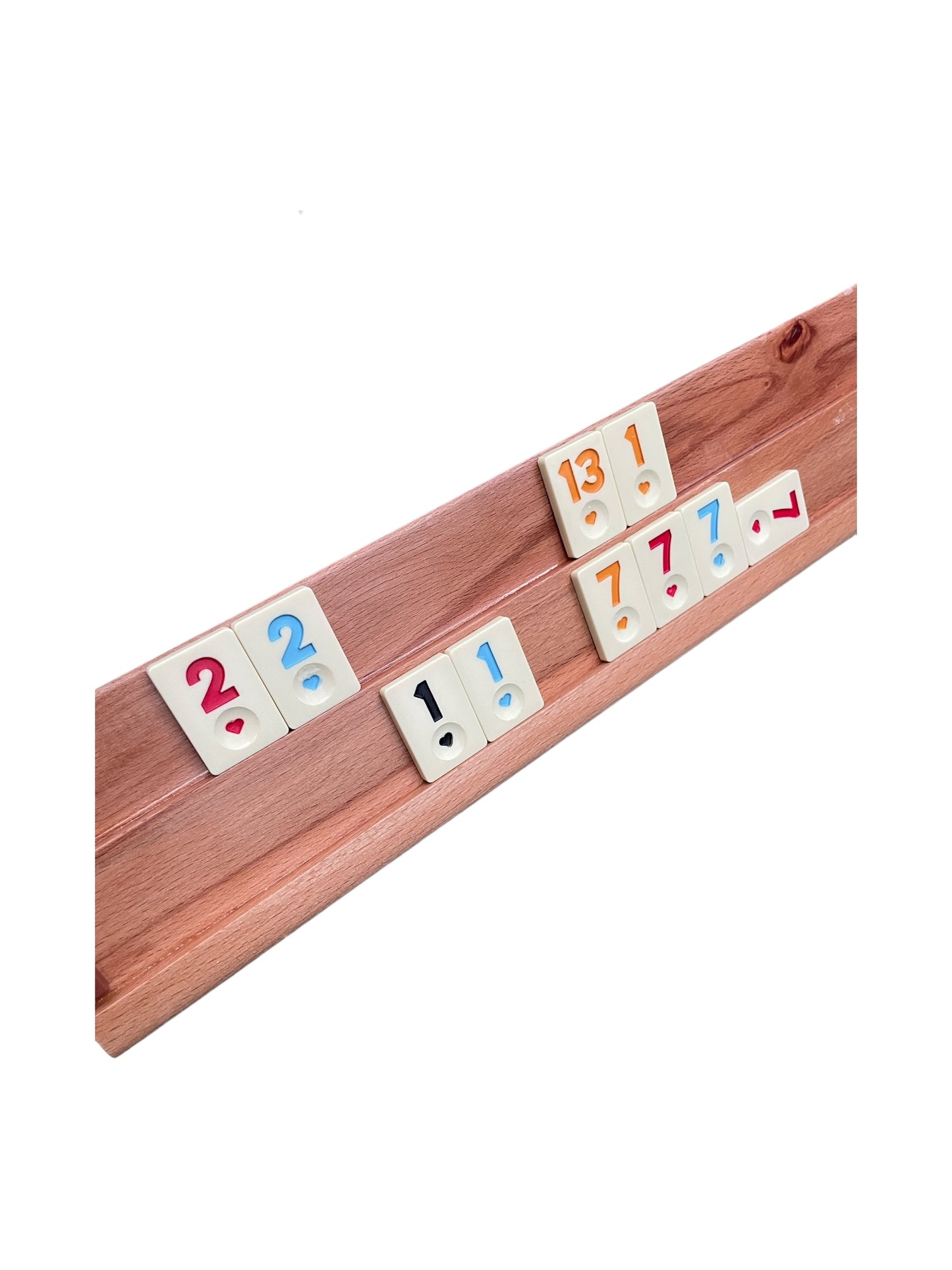 Joc de rummy clasic, tabla lemn masiv, 106 piese incluse, finisaj mahon 🔳5941944424215
