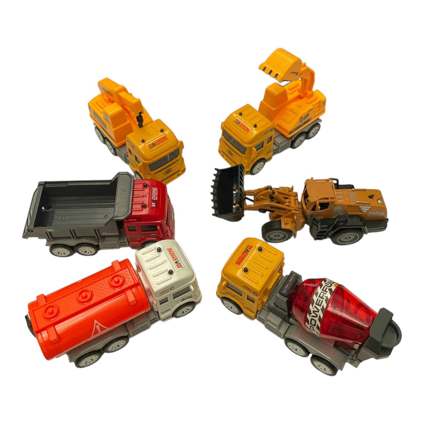 Set jucării colecție, 6 mașini construcții Truck King, scară 1:43, multicolor 🔳 0634474673004