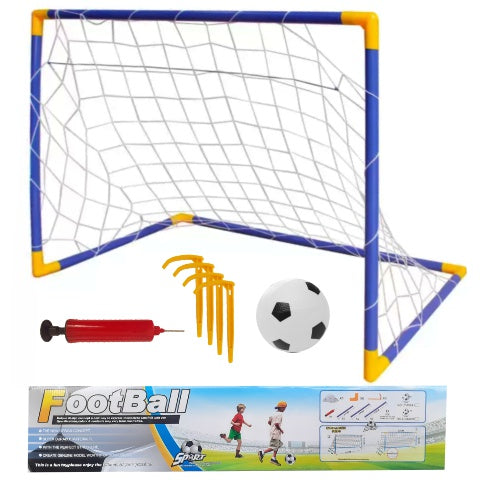 Set poarta de fotbal cu plasa, minge si pompa, ideal pentru copii 🔳 EAN 8426662047957