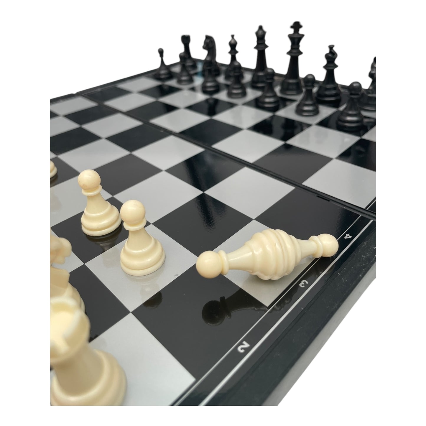 Joc educativ 3 in 1, Sah, Table si Dame, tabla magnetica Magnetspel, 25x25 cm 🔳 5941944424079