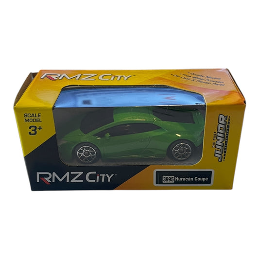 Model RMZ City Huracan Coupe, Die Cast Collection, scara 1:64, verde metalizat 🔳0634474673400