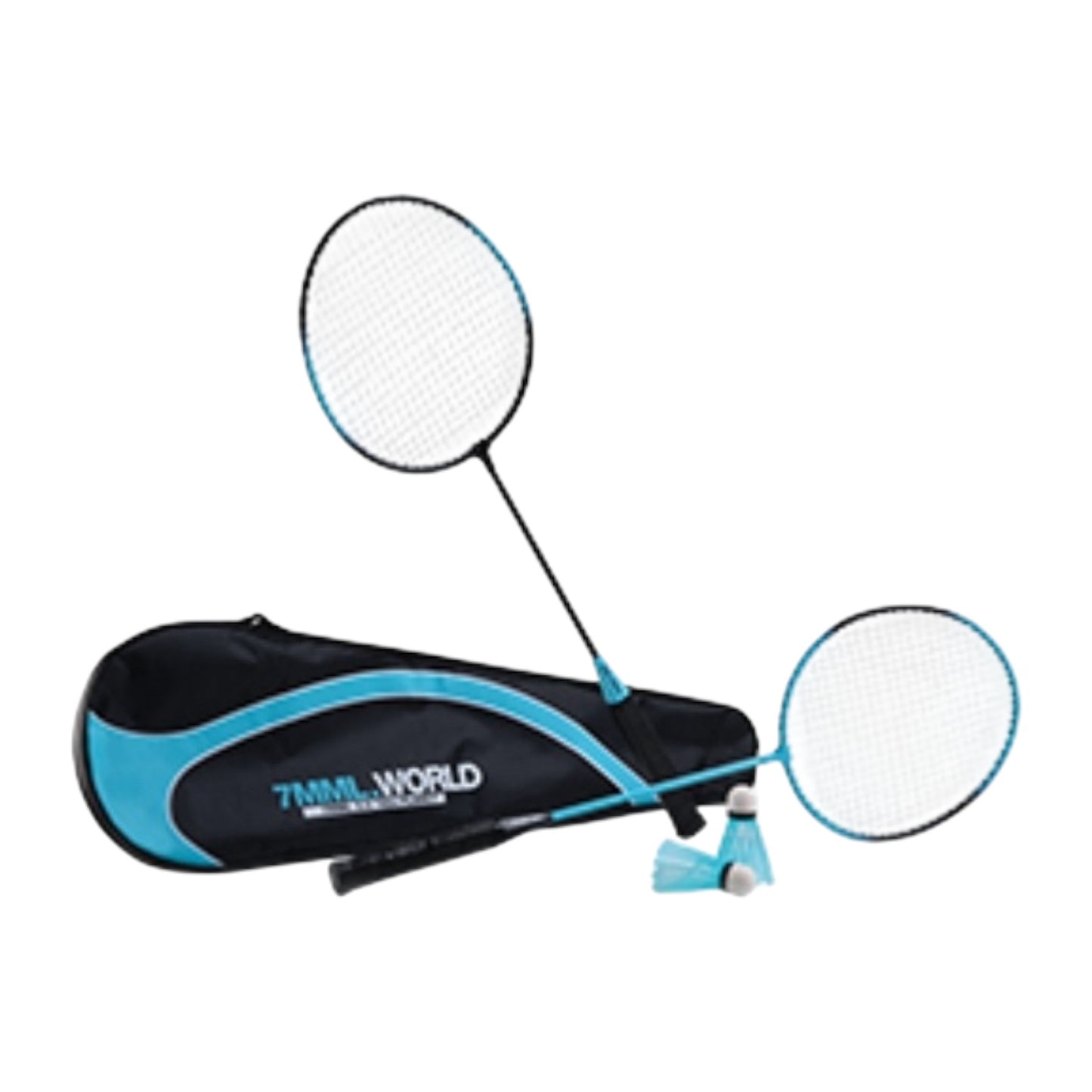 Set badminton Ferrino, 2 rachete, 2 fluturași, husă cu curea – EAN 8050880221981